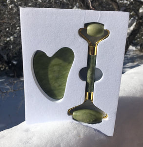 Jade Face Roller and Gua Sha Set